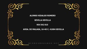 abogado Alonso Hidalgo Romero en la localidad de Sevilla