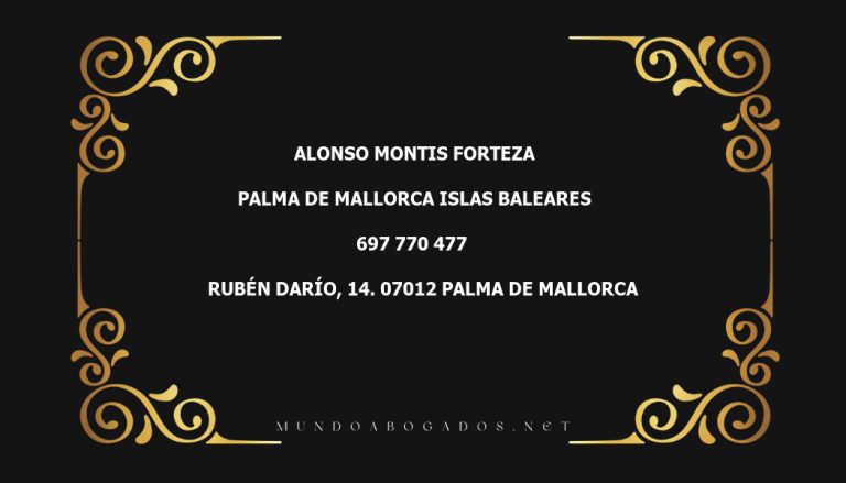 abogado Alonso Montis Forteza en la localidad de Palma de Mallorca