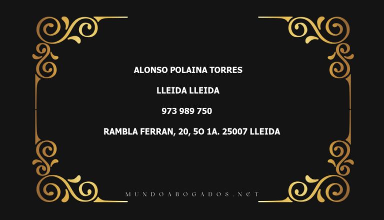 abogado Alonso Polaina Torres en la localidad de Lleida