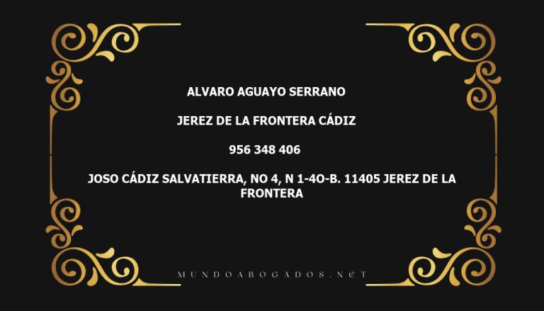 abogado Alvaro Aguayo Serrano en la localidad de Jerez de la Frontera