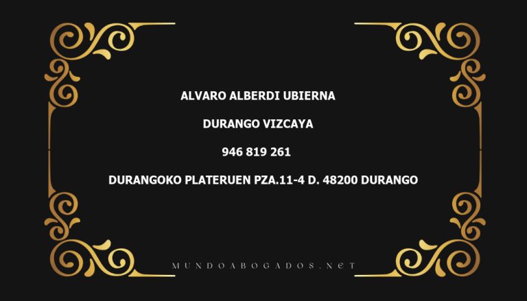 abogado Alvaro Alberdi Ubierna en la localidad de Durango