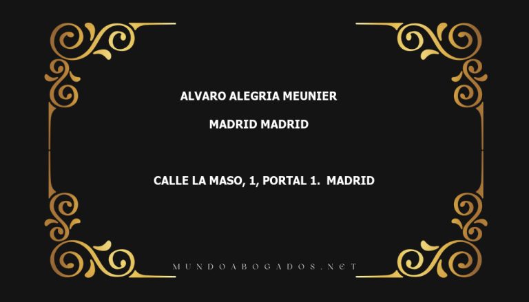 abogado Alvaro Alegria Meunier en la localidad de Madrid