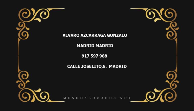 abogado Alvaro Azcarraga Gonzalo en la localidad de Madrid