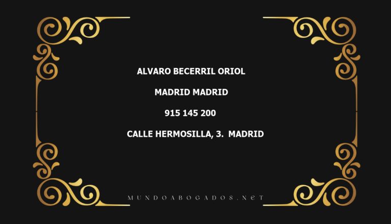 abogado Alvaro Becerril Oriol en la localidad de Madrid