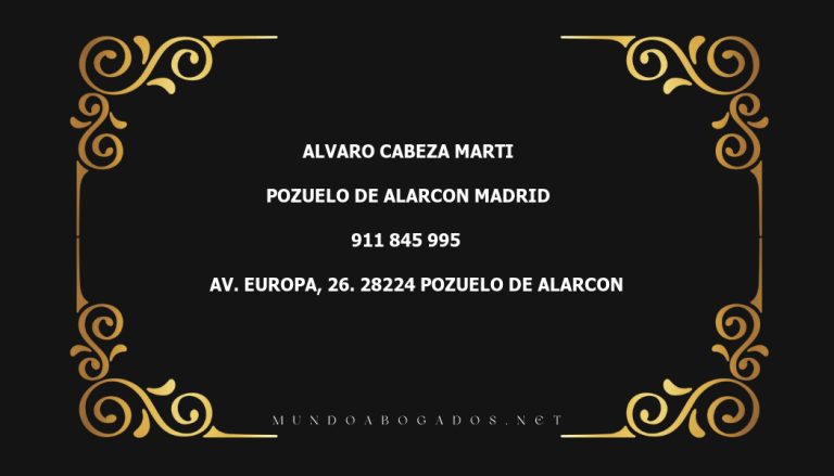 abogado Alvaro Cabeza Marti en la localidad de Pozuelo de Alarcon