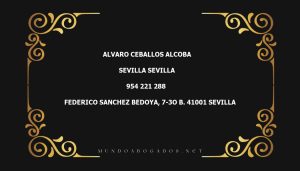 abogado Alvaro Ceballos Alcoba en la localidad de Sevilla