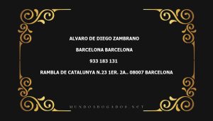 abogado Alvaro De Diego Zambrano en la localidad de Barcelona