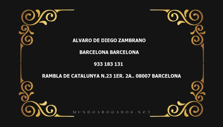 abogado Alvaro De Diego Zambrano en la localidad de Barcelona