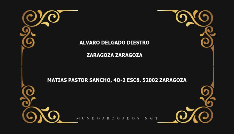 abogado Alvaro Delgado Diestro en la localidad de Zaragoza