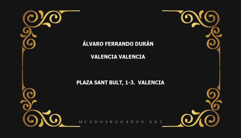 abogado Álvaro Ferrando Durán en la localidad de Valencia