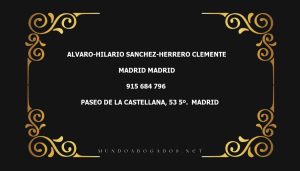 abogado Alvaro-Hilario Sanchez-Herrero Clemente en la localidad de Madrid