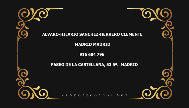 abogado Alvaro-Hilario Sanchez-Herrero Clemente en la localidad de Madrid