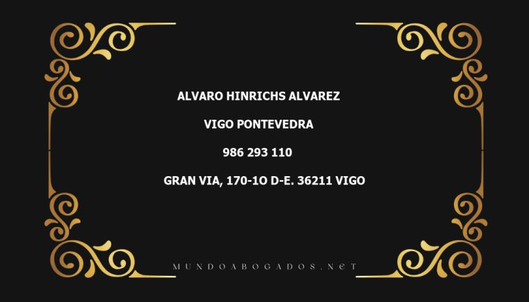 abogado Alvaro Hinrichs Alvarez en la localidad de Vigo