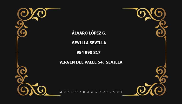 abogado Álvaro López G. en la localidad de Sevilla