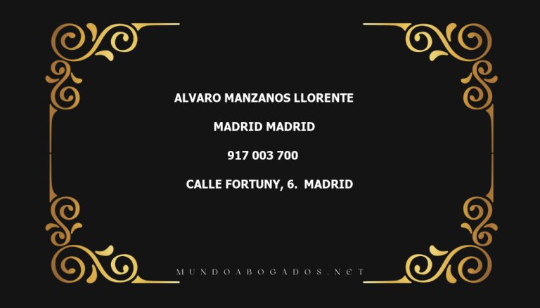 abogado Alvaro Manzanos Llorente en la localidad de Madrid