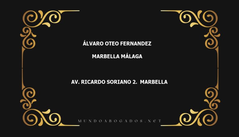 abogado Álvaro Oteo Fernandez en la localidad de Marbella