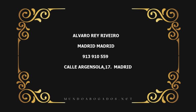 abogado Alvaro Rey Riveiro en la localidad de Madrid