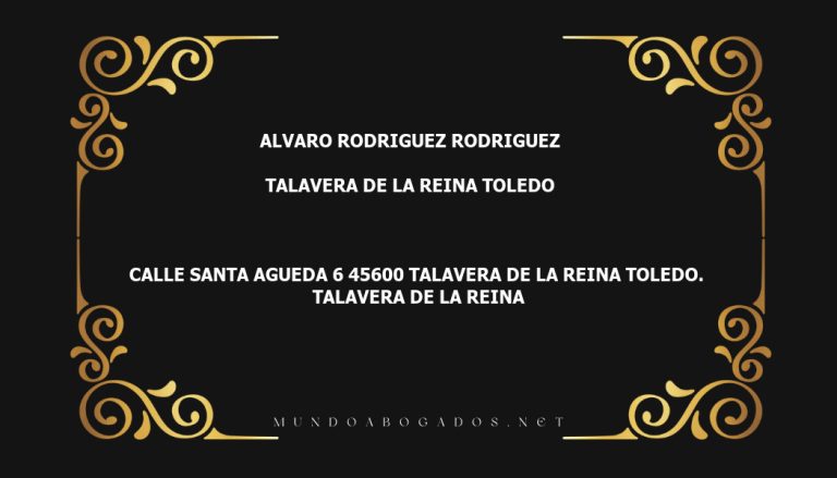 abogado Alvaro Rodriguez Rodriguez en la localidad de Talavera de la Reina