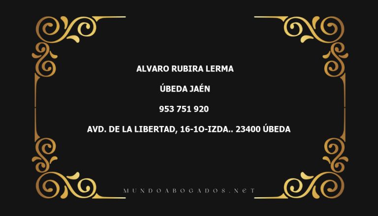 abogado Alvaro Rubira Lerma en la localidad de Úbeda