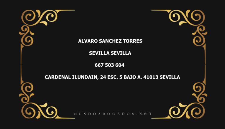 abogado Alvaro Sanchez Torres en la localidad de Sevilla