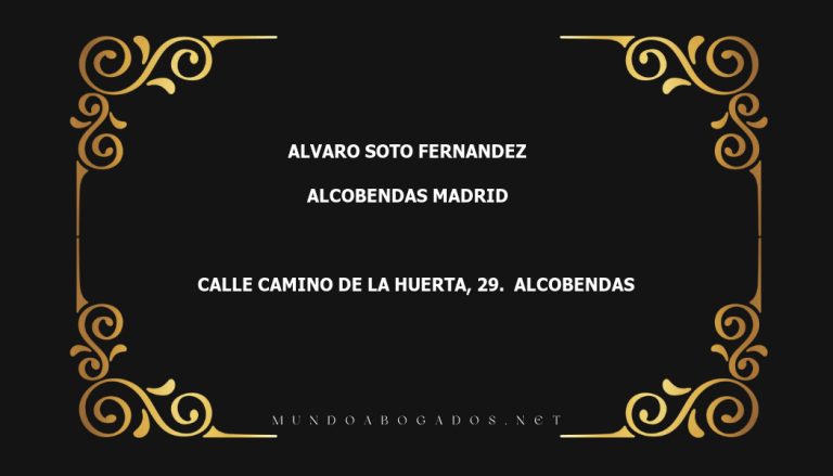 abogado Alvaro Soto Fernandez en la localidad de Alcobendas