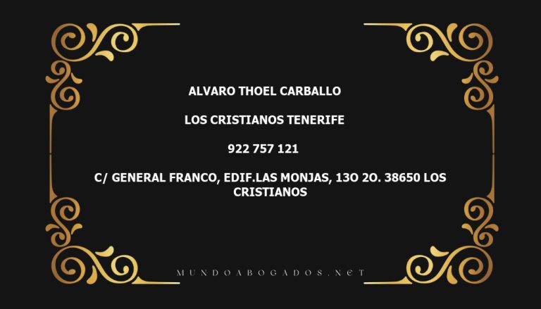 abogado Alvaro Thoel Carballo en la localidad de Los Cristianos