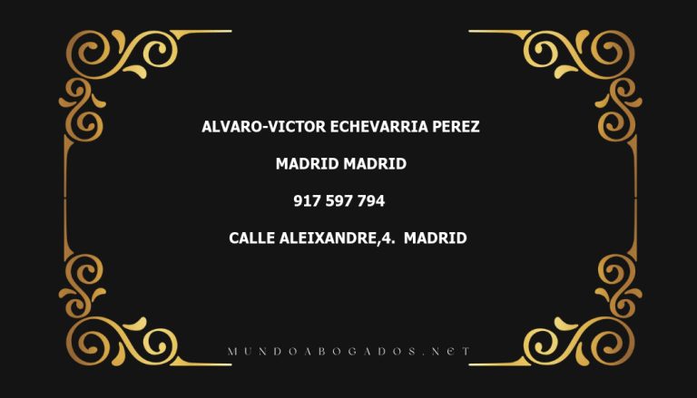 abogado Alvaro-Victor Echevarria Perez en la localidad de Madrid