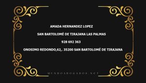 abogado Amada Hernandez Lopez en la localidad de San Bartolomé de Tirajana