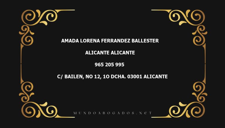 abogado Amada Lorena Ferrandez Ballester en la localidad de Alicante