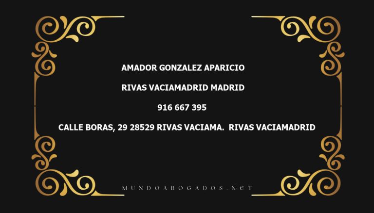 abogado Amador Gonzalez Aparicio en la localidad de Rivas Vaciamadrid