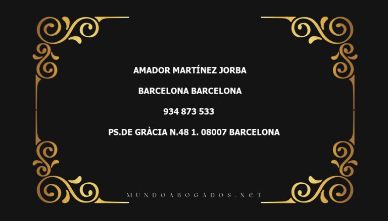 abogado Amador Martínez Jorba en la localidad de Barcelona