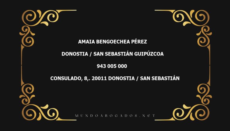 abogado Amaia Bengoechea Pérez en la localidad de Donostia / San Sebastián