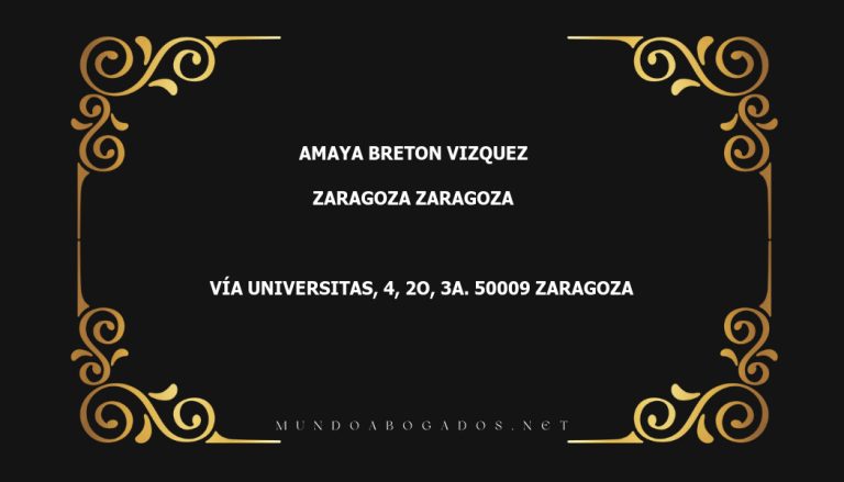 abogado Amaya Breton Vizquez en la localidad de Zaragoza