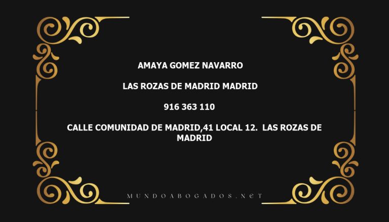 abogado Amaya Gomez Navarro en la localidad de Las Rozas de Madrid