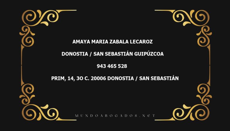 abogado Amaya Maria Zabala Lecaroz en la localidad de Donostia / San Sebastián