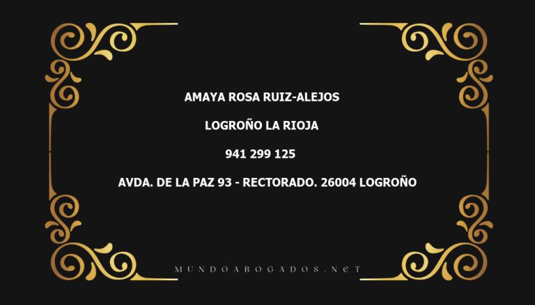 abogado Amaya Rosa Ruiz-Alejos en la localidad de Logroño