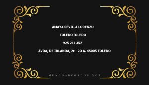 abogado Amaya Sevilla Lorenzo en la localidad de Toledo