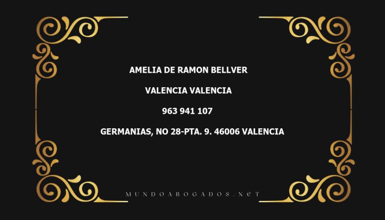 abogado Amelia De Ramon Bellver en la localidad de Valencia