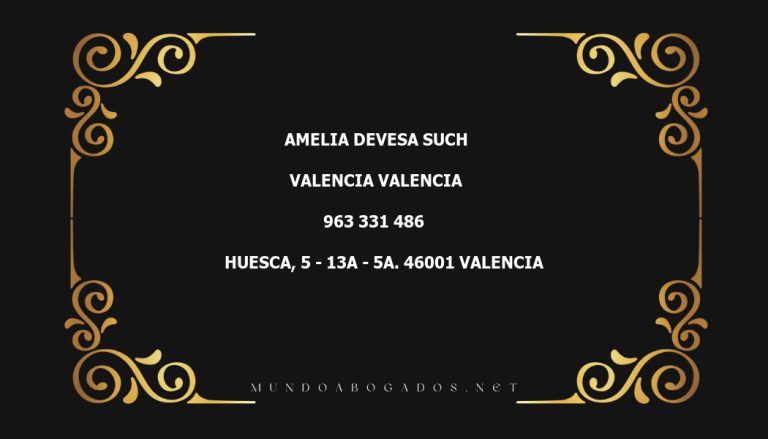 abogado Amelia Devesa Such en la localidad de Valencia