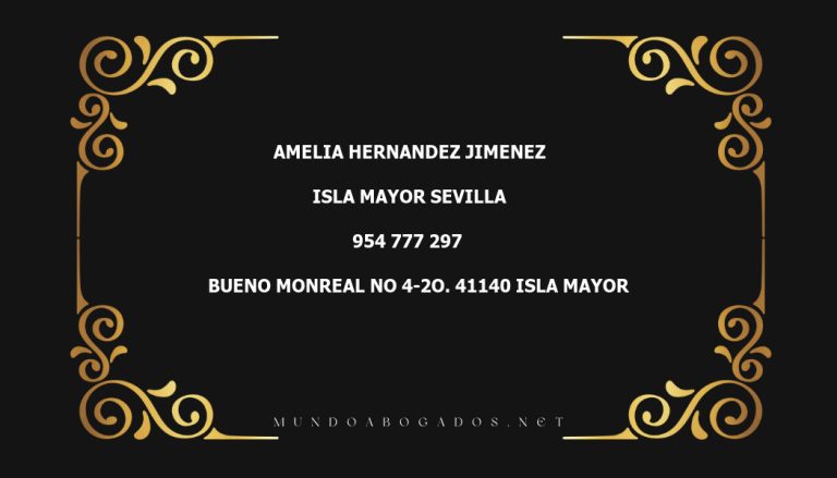 abogado Amelia Hernandez Jimenez en la localidad de Isla Mayor