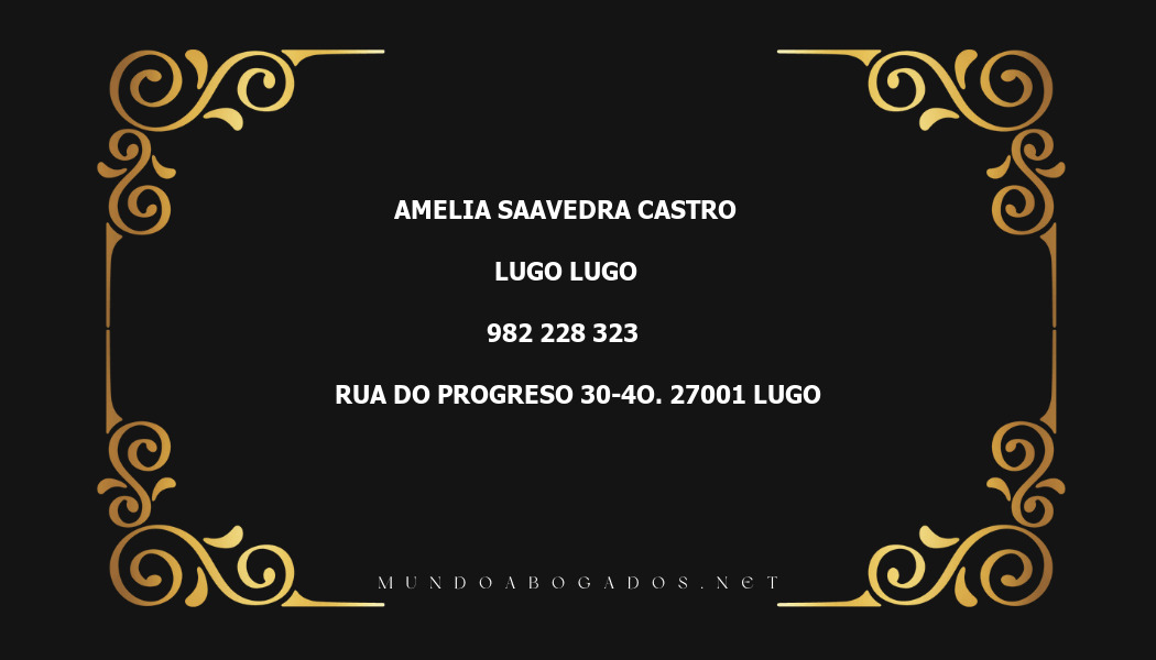 abogado Amelia Saavedra Castro en la localidad de Lugo