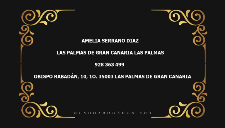 abogado Amelia Serrano Diaz en la localidad de Las Palmas de Gran Canaria