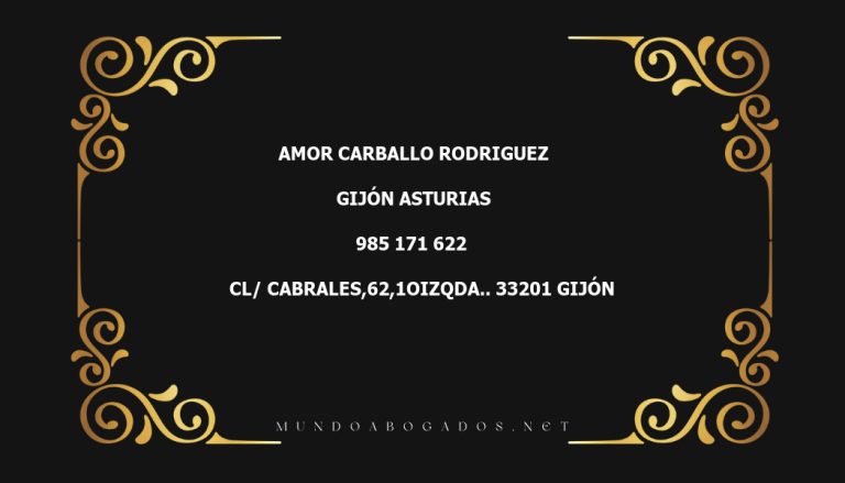 abogado Amor Carballo Rodriguez en la localidad de Gijón