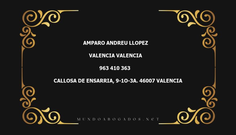 abogado Amparo Andreu Llopez en la localidad de Valencia