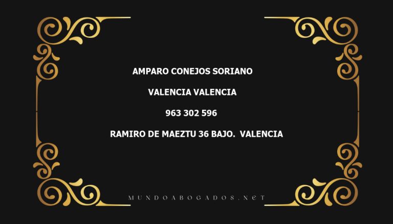 abogado Amparo Conejos Soriano en la localidad de Valencia