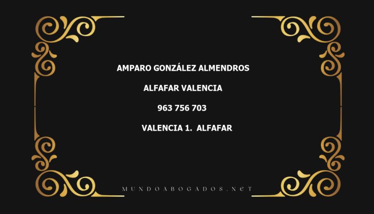 abogado Amparo González Almendros en la localidad de Alfafar