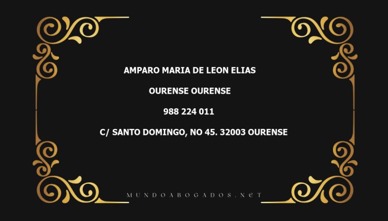 abogado Amparo Maria De Leon Elias en la localidad de Ourense