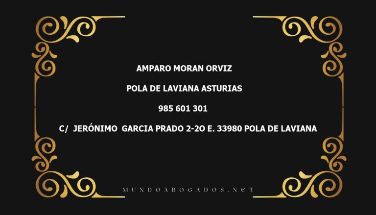 abogado Amparo Moran Orviz en la localidad de Pola de Laviana