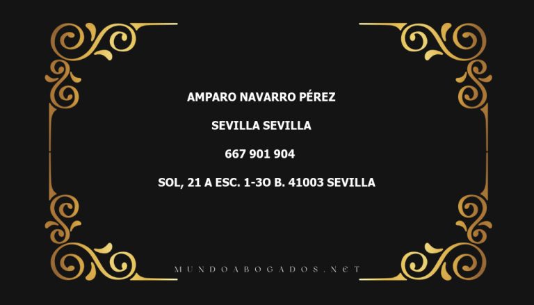 abogado Amparo Navarro Pérez en la localidad de Sevilla