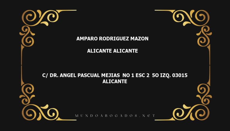 abogado Amparo Rodriguez Mazon en la localidad de Alicante